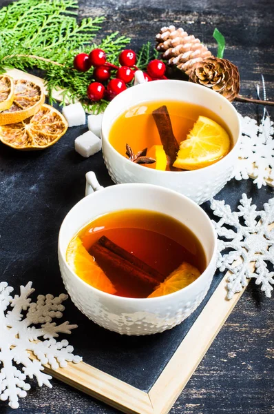 Chá de Natal com limão — Fotografia de Stock