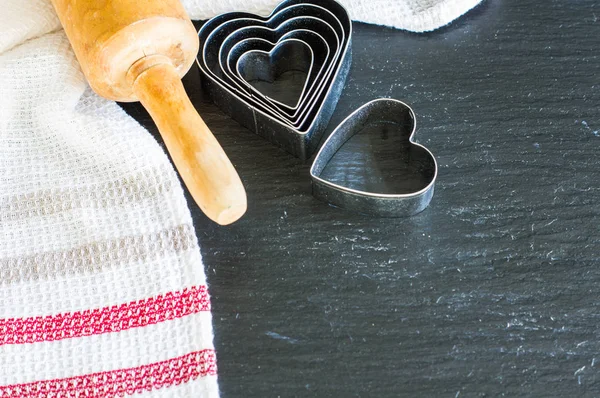 Sevgililer günü için pişirme kavramı — Stok fotoğraf