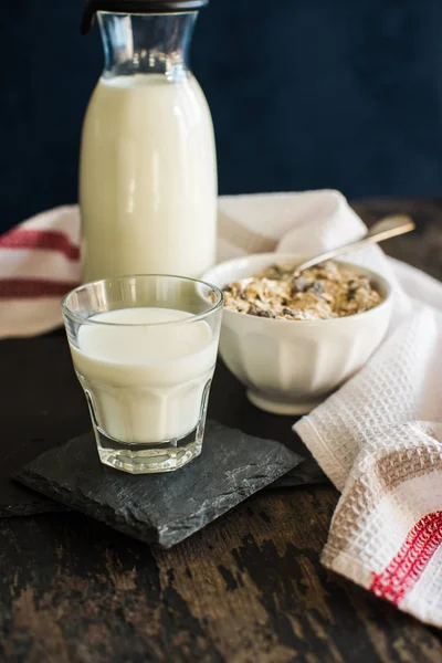 Healthy food on rustic table — Stock Photo, Image