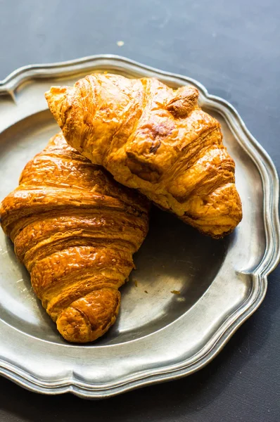 European breakfast with croissant — Stock Photo, Image