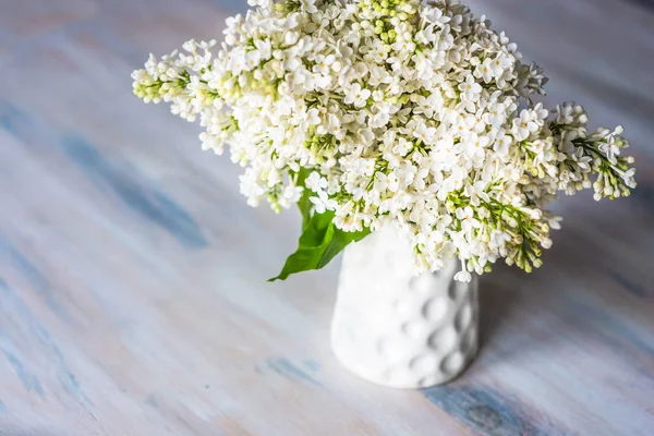 Jarní koncept s bílými a fialovými květy — Stock fotografie