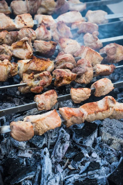 Georgiano mtsvadi en la parrilla — Foto de Stock