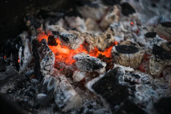 Carbón en una chimenea — Foto de Stock