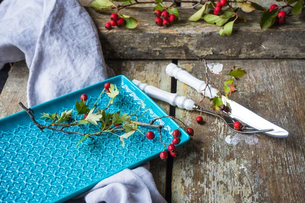 Autumnal table setting — Stock Photo, Image