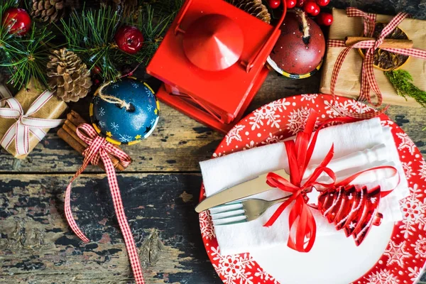 Christmas table setting — Stock Photo, Image