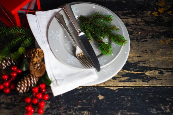 Cenário de mesa de Natal — Fotografia de Stock