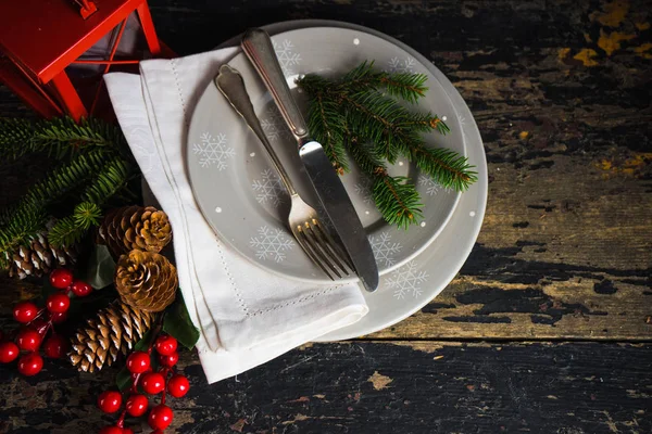 Christmas table setting — Stock Photo, Image