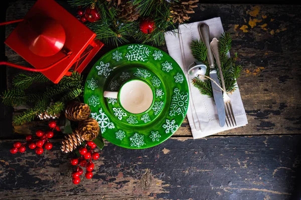 Christmas table setting — Stock Photo, Image