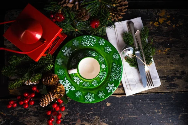 Cenário de mesa de Natal — Fotografia de Stock