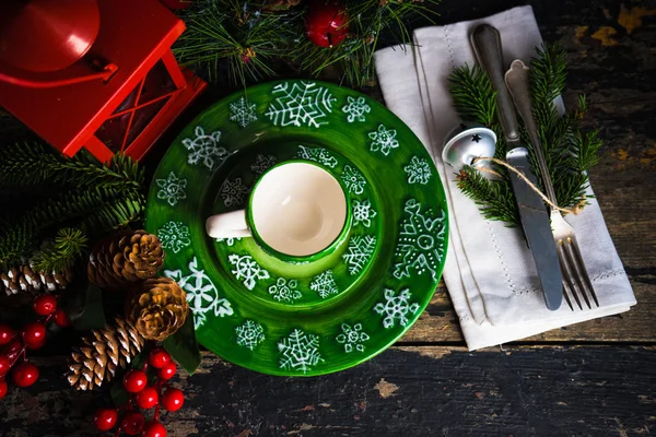 Cenário de mesa de Natal — Fotografia de Stock