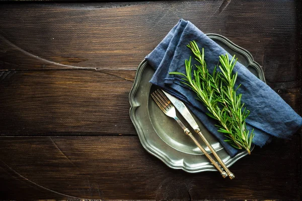 Definição de mesa rústica — Fotografia de Stock