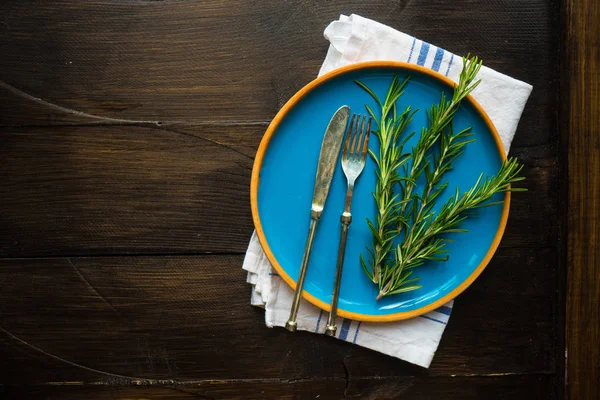 Definição de mesa rústica — Fotografia de Stock