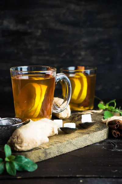 Tee mit Ingwer und Zitrone — Stockfoto