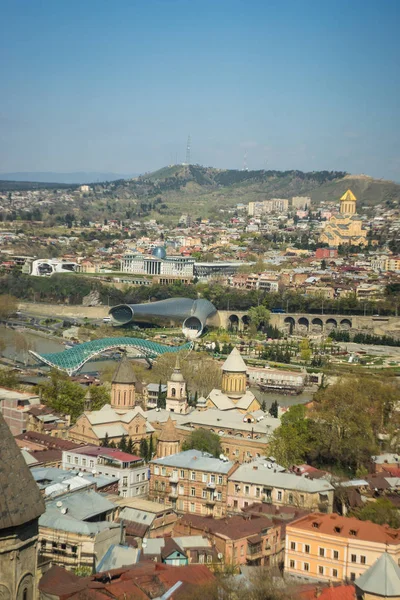 Areal view from cable car Tbilisi — Stock Photo, Image