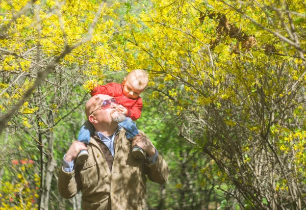 Papá y bebé niño al aire libre —  Fotos de Stock