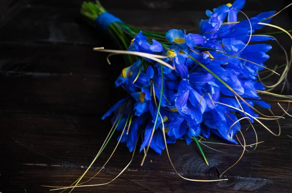 Beautiful Blue Iris Flowers Bouquet — Stock Photo, Image