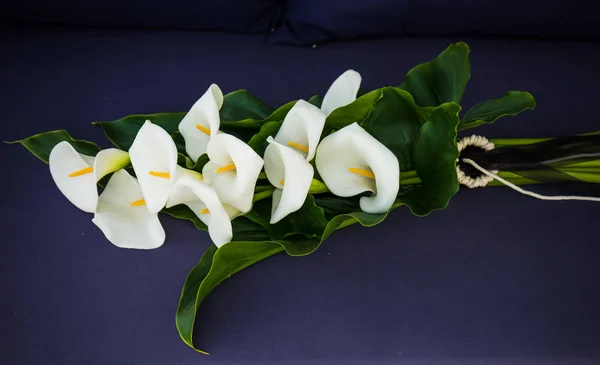 White calla lillies in bridal bouquet — Stock Photo, Image
