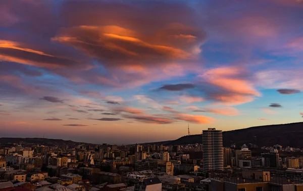 Hora Pôr Sol Baixa Tbilisi — Fotografia de Stock
