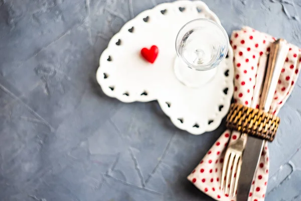 St. Valentine day table setting — Stock Photo, Image