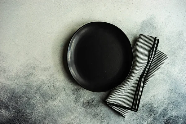 Minimalistic black and white table setting — Stock Photo, Image