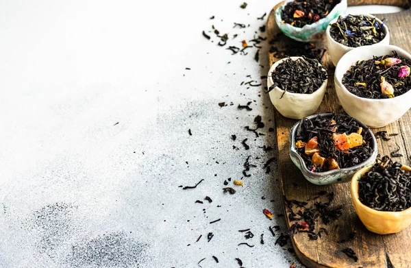 Tea varieties on stone background — Stock Photo, Image