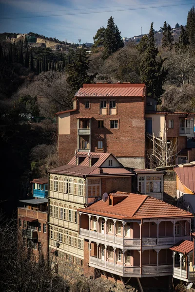 Paisaje Urbano Parte Antigua Del Centro Tbilisi Como Concepto Tarjeta —  Fotos de Stock