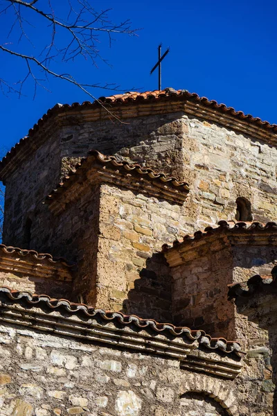 Famoso Monumento Medieval Georgiano Dzveli Antiguo Monasterio Shuamta Región Kakheti —  Fotos de Stock