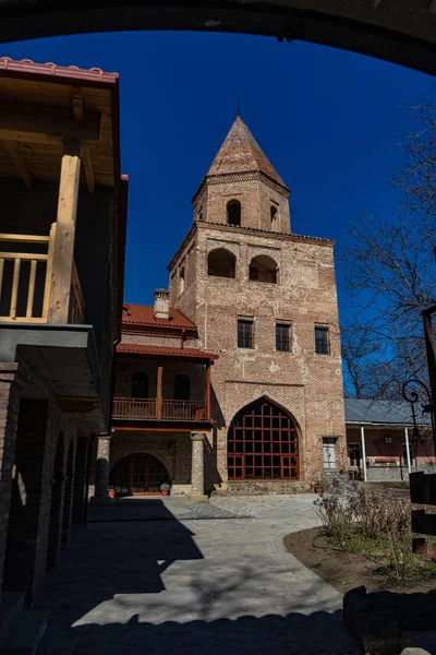 グルジアの有名な中世のランドマークアクハリまたは東部グルジア コーカサス ヨーロッパのカヘティ地域の新シュアムタ修道院 — ストック写真