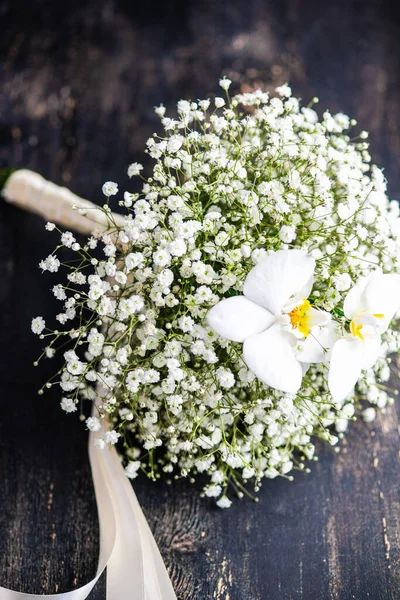 Piękne Białe Kwiaty Gypsophila Paniculata Roślin Koncepcji Ślubnej — Zdjęcie stockowe
