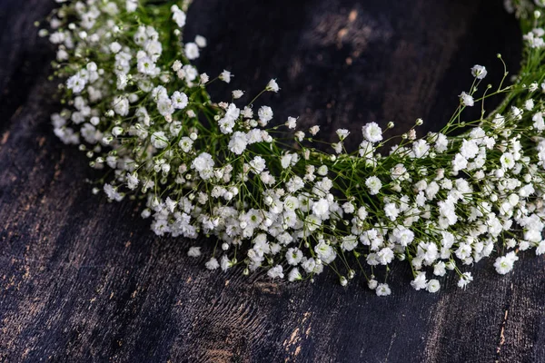 Piękne Białe Kwiaty Gypsophila Paniculata Roślin Koncepcji Ślubnej — Zdjęcie stockowe