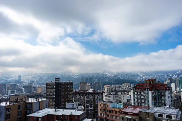 Dramatické Nebe Mraky Pohled Centrum Města Tbilisi Georgia — Stock fotografie