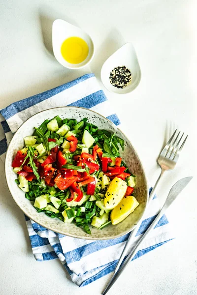 Biologische Groentesalade Als Gezond Dinerconcept — Stockfoto