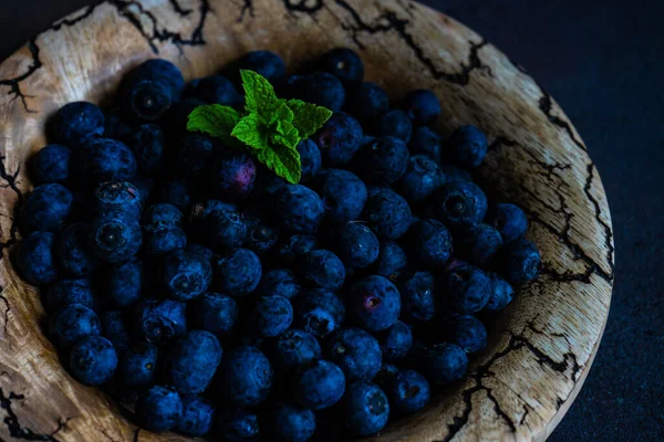 Frutti Mirtillo Biologici Sfondo Concreto Con Spazio Copia — Foto Stock