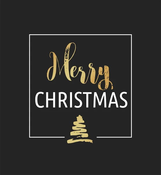 Merry Christmas greeting card, poster and banner with lettering — ストックベクタ