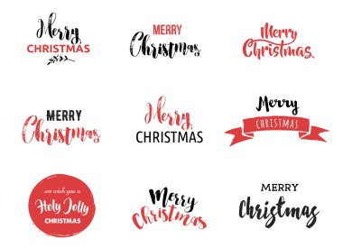 Tebrik kartı, afiş, afiş için Mutlu Noel yazı ve tipografi