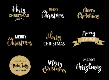 Tebrik kartı, afiş, afiş için Mutlu Noel yazı ve tipografi