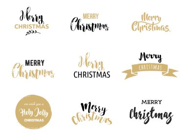 Tebrik kartı, afiş, afiş için Mutlu Noel yazı ve tipografi