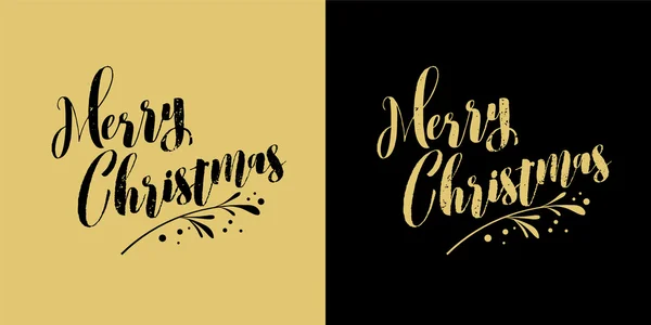 Merry Christmas greeting card, poster and banner with lettering — Stock Vector