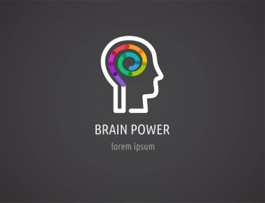 Yaratıcı, dijital soyut renkli simge insan kafası, zihin, beyin sembolü