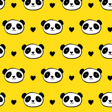 Sevimli Panda ayısı seamless modeli