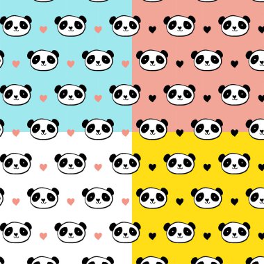 Sevimli Panda ayısı Dikişsiz desen