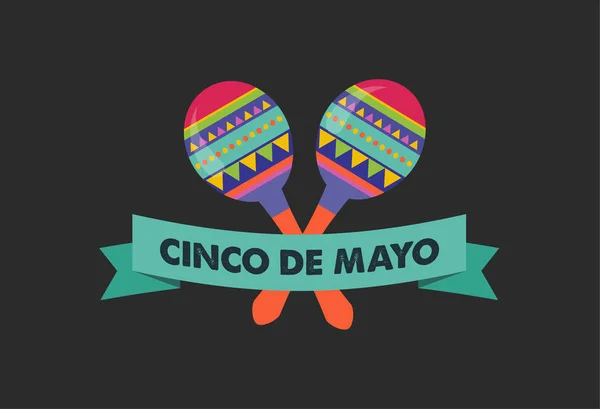 Cinco de mayo, bandiera e poster messicani con bandiere, decorazioni , — Vettoriale Stock