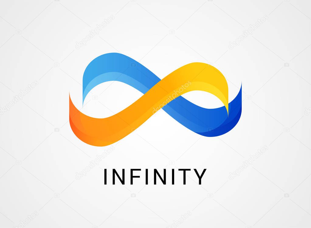 Colorful abstract infinity, endless symbol and icon, modern clean style