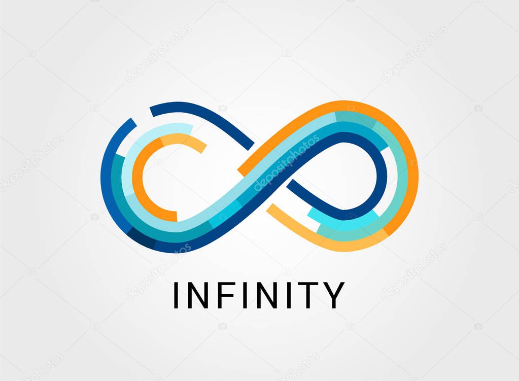 Colorful abstract infinity, endless symbol and icon