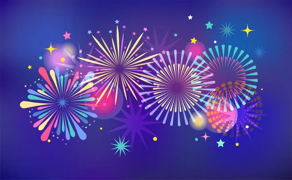Tűzijáték és ünneplés, háttér — Stock Vector