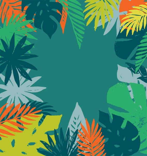 Fond avec des feuilles de palmier — Image vectorielle