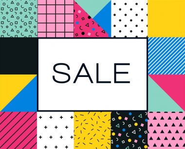 Satılık Poster renkli geometrik tasarım ile