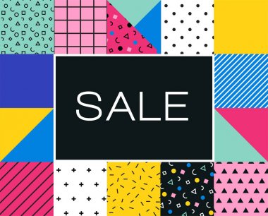 Satılık Poster renkli geometrik tasarım ile