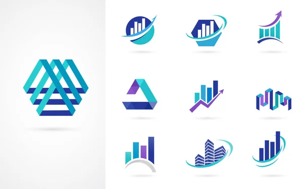 Logótipos de marketing, finanças, vendas e negócios — Vetor de Stock