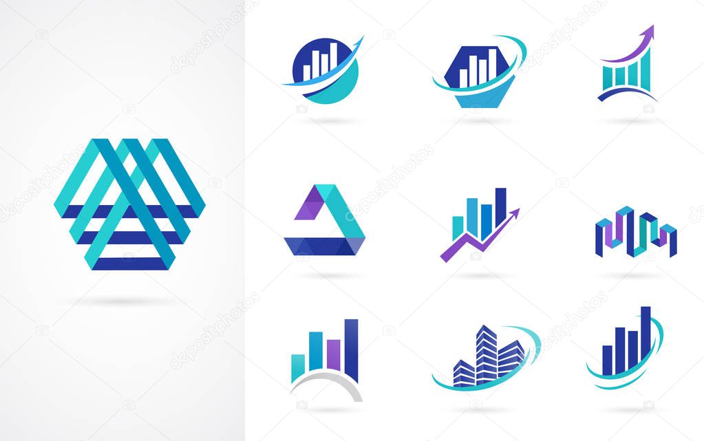 Marketing, finance, sales and business logos 